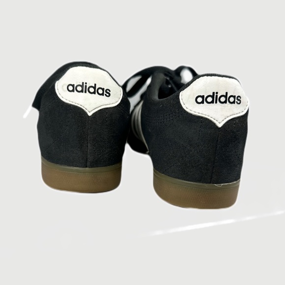 Unisex Leather Adidas Ortholite Float, Navy with White stripes, Gum Sole - Picture 2 of 8